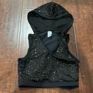 Preowned Crop Sequins Hoodie